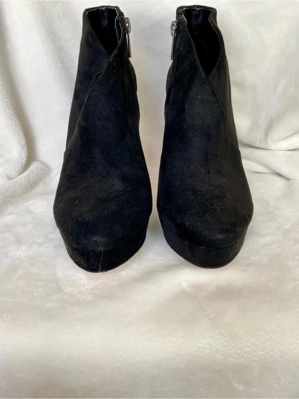Jessica Simpson Black Suede Platform  Ankle Booties